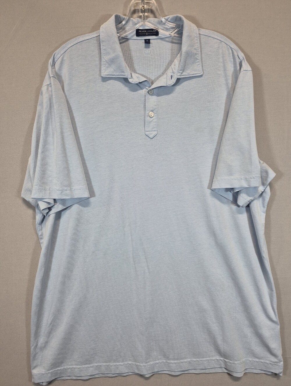 Peter Millar Crown Crafted Men’s XL Light Blue Short Sleeve Polo Shirt Made in P